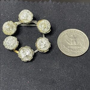 Elegant Silver Brooch with crystal balls